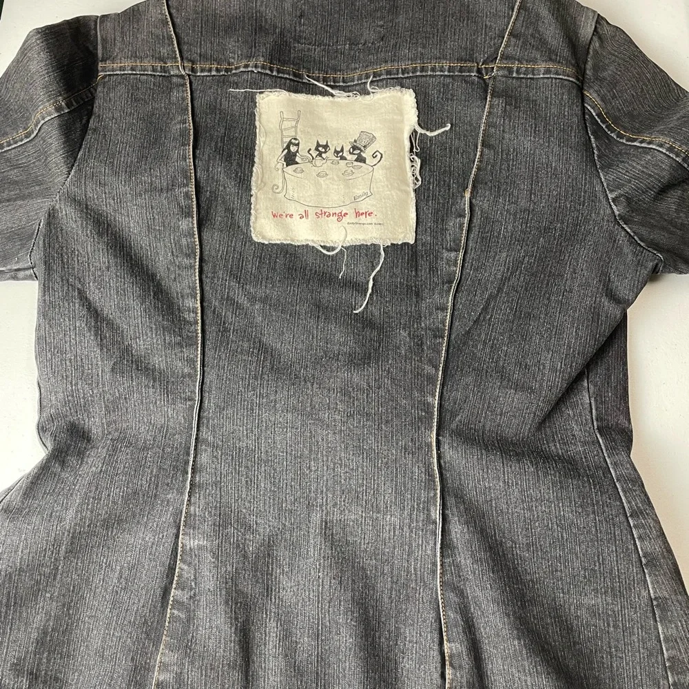 Vintage Rampage Jean Co. Jean Blazer Black Size L We Are all Strange Here - Picture 4 of 10